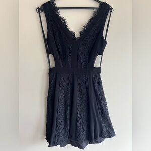 Marciano cotton blend hollow-out lace dress